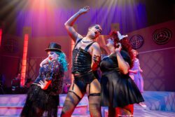 (L-R) Colleen Cherry, Clay Christopher and Heather Krueger in Jobsite's The Rocky Horror Show. (Photo: James Zambon Productions)